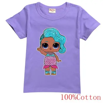 LOL Pārsteigums Lelle Meitenes Bērniem Vasaras O-veida Kakla Kokvilnas T Krekls Bērniem, Bērnu Īsām Piedurknēm T-krekls, t-veida Topi, Drēbes Dažādās Krāsās