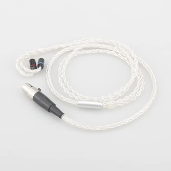 Audiocrast HC027 8Cores Sudraba Pārklājumu Modernizētas kabelis ar 4Pin mini xlr female spraudnis, lai MMCX Sieviešu plug HIFI