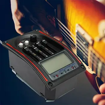 Akustisko 5-Band Ģitāra EQ Preamp Pjezo Pikaps LCD Displejs Uztvērējs Ekvalaizeru Sistēma