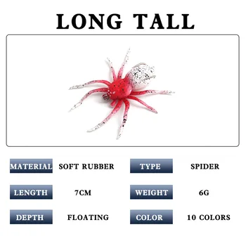1GB 7cm 6g Spider Mīksta Silikona Ēsmas Mākslīgo Ēsmu Softbait Lures Weedless Zvejas Vilinājums, ar Reālistisku Dizaina makšķeres