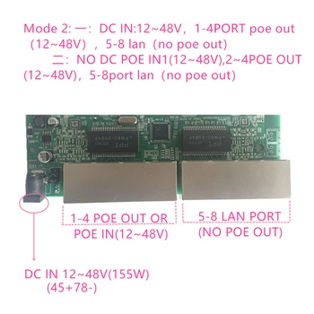 Atpakaļgaitas spēka Buks poe switch POE IN/OUT 5V12V24V48V 100mbps 802.3/LV / AF 45+78 - DC5V~48V tālsatiksmes sērija Spēkā POE48V12V24V