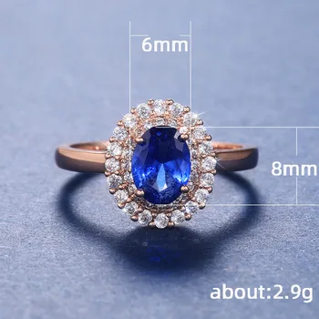 BIJOX STĀSTS elegants 925 sudraba gredzens ar 6*8mm ovālas formas safīra zircon dārgakmens gredzeni sieviešu kāzu dāvanu