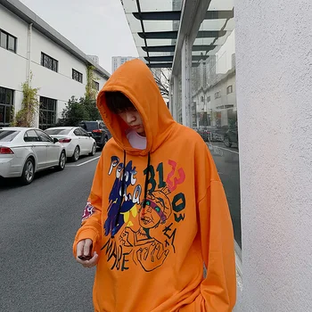 SingleRoad Mens Hoodies Vīrieši Ir 2021. Hip Hop Anime Sporta Krekls Harajuku Japāņu Streetwear Lielgabarīta Oranžā, Pelēkā Vārna Vīriešu Krekli