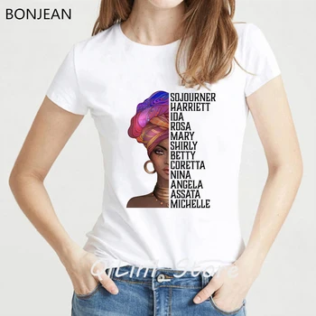 Vogue Melna Meitene Burvju t krekls sievietēm Harajuku Melanīna poppin' krekls melnā karaliene grafikas tees punk hip hop t piliens kuģniecība