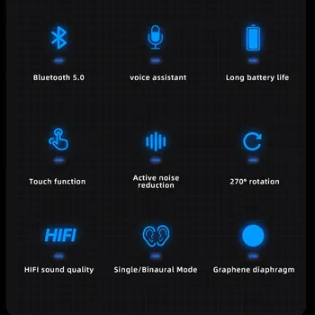 MAN-100 viena auss-auss uzņēmumu sporta auss cilpiņa Bluetooth risinājums 5.0 auto touch Bluetooth stereo austiņu silikona ausu aizbāžņi