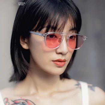 2020 Pārredzamu Acetāta Saulesbrilles Vīriešiem Augstas Kvalitātes Modes Zīmolu, Dizaineru, Vintage izmēģinājuma Saules Brilles Sievietēm Aizsargbrilles Sunglass