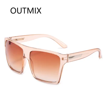 OUTMIX Sieviešu Lielgabarīta Luksusa Saulesbrilles Modes Dāmas Melnā Lielo Rāmi Kvadrātveida Saules Brilles Sieviešu Vintage Toņos UV400 Eyewears