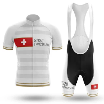Šveice riteņbraukšana džersija komplekts vīriešiem Mtb Velosipēdu cicling apģērbu 20D gel pad biker šorti roupas ciclismo masculino