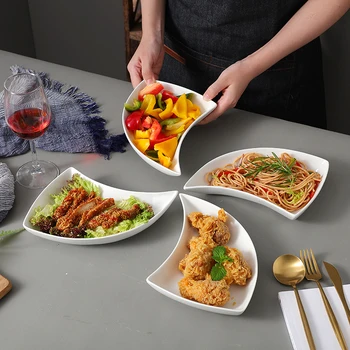 Sadzīves modes radoši dārzeņu ēdiens, dziļi novietotas trauku, galda piederumu komplekts deserts augļu plate galda piederumi virtuves ēdināšanas WF1120205