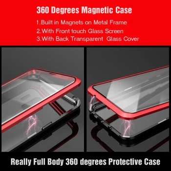 Priekšējo un Aizmugurējo Stiklu 360 Pilna Ķermeņa Magnētisko Case For Samsung Galaxy S9 Plus Piezīme 9 S9Plus Note9 Luksusa Magnēts 360 Metāla Vāciņu s