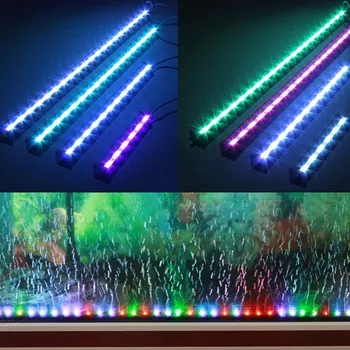 46CM ES/US/AU/AK Ūdensizturīgs RGB LED Akvārija Gaismas Zivju Tvertnes Zemūdens Bārs Caurule Ūdens Gaisa Burbulis Lampas Aerobika Skābekļa