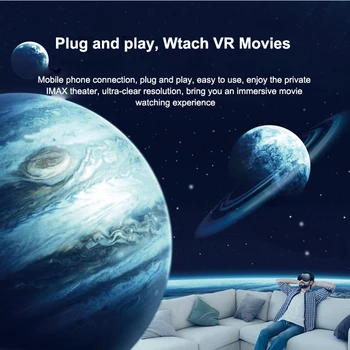 Shinecon VR Austiņas AI08 Milzu Ekrāna Pašā Ekrānā, Stereo Cinema 3D Brilles Pro Virtuālā Realitāte VR iPhone, Android Viedtālrunis