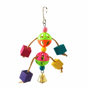 6PCS Papagailis Rotaļlietu Komplekts Fun Anti Nokošana Krāsains Koka Papagailis Košļājamās Rotaļlietas, Putnu Būris, Rotaļlietas Pet Smieklīgi par Labu Rotaļlietas Interaktīvas Rotaļlietas