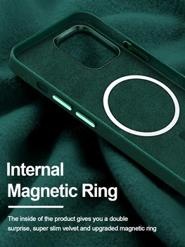 Grma Sākotnējā Mag Magnētisko Drošu Spoles Šķidro Silikonu Telefonu Gadījumā Par Apple iPhone 12 12 Mini Pro, Max Īstas Ādas Aizmugurējo Vāciņu