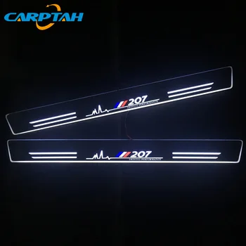 CARPTAH 4GAB Moving LED Auto Daļas, LED Durvju Apmaļu Pretnodiluma Plāksnes Ceļš Dinamisku Streamer gaismu Peugeot 207 2009 - 2013