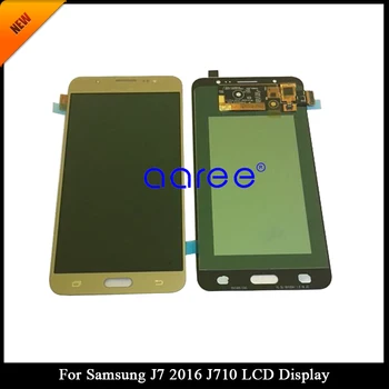 Testēti Super AMOLED Samsung J7 2016 J710 LCD Samsung J710F J710 Displejs LCD Ekrānā Pieskarieties Digitizer Montāža