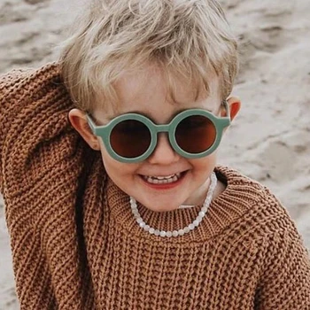 XojoX Vintage Kārta Bērniem Saulesbrilles Modes Zēni Meitenes Āra Ēnā Briļļu Dekoratīvās Bērnu Saules Brilles UV400