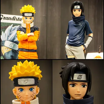 Japāņu Anime NARUTO Uzumaki Naruto Sasuke Uchiha 25cm Maināms sejas liekami modelis Halloween rotājumi dzimšanas dienas dāvana