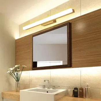 Koka spogulis lampas LED sienas apgaismojuma 40/60/80cm garš sconce vannas istabu Janpan stila apgaismes 90-240V 0095