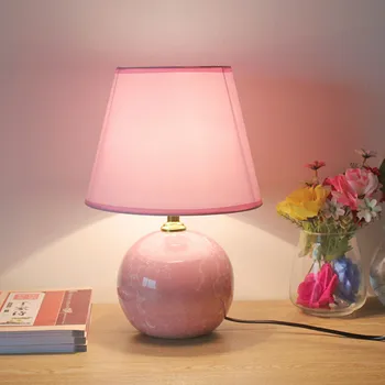 Keramikas modernās guļamistabas gultas galda lampas bērnu istabas Ziemeļvalstu rozā kāzu pastorālo gudrs galda lampas WF102609