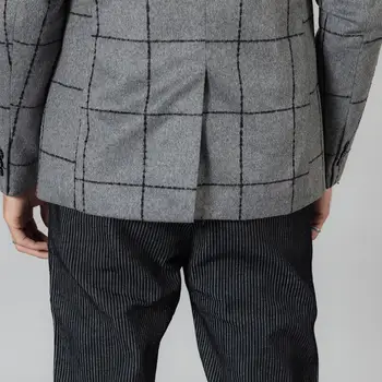 SIMWOOD 2020. gada pavasarī ziemas jaunu gadījuma bleizeri vīriešu modes pleds piemērots jaka vilnas maisījums Pārbauda, mēteļi plus lieluma outwear SI980660