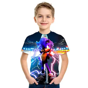 Summer Sonic T-krekls Pusaudžu Zēns Meitene Apģērbu Modes Mazulis 3D Drukas Dzimšanas dienu Tee Bērniem Boutique T Krekls Top 10 12 14 Gadu