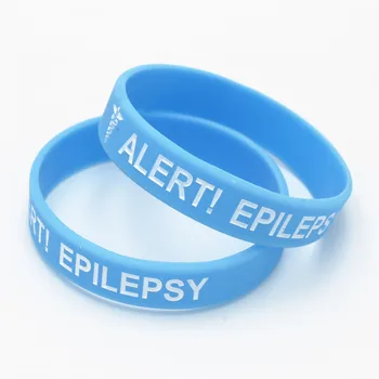 50GAB Medicīnas Brīdinājuma Aproce Epilepsija Silikona Aproce Izpratni Armband Silikona Aproces&Aproces Bērniem Vairumtirdzniecības SH135K