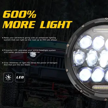 7 Collu LED Lukturis Dzeltens Pagrieziena Signāla Halo Gredzenu, lai SUV lada niva 4x4 suzuki samurai Offroad Prožektori DRL Halo Lukturiem
