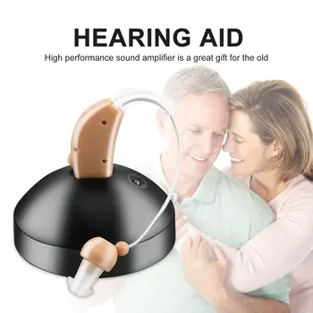Jauns Uzlādējamās auss dzirdes mini ierīci pie auss, pastiprinātāju, digitālo dzirdes aparāti aiz auss, veciem acustico ES plug