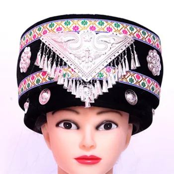 ķīnas mazākumtautību cepuri miao klp ķīnas valsts cepuri vintage klp sievietēm ķīnas valsts dejotājs cepuri deju klp