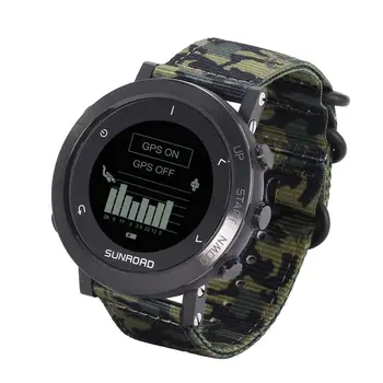 Sunroad GPS smart skatīties ar armijas ūdensnecaurlaidīgs sirdsdarbība altimetrs darbojas triatlona rokas ciparu pulkstenis vīriešiem