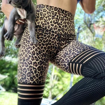 Sievietes Acs Sporta Zeķes Push Up Augsto Vidukli, Fitnesa Stulpiņi Sieviešu Sexy Leopards Drukāt Potītes Garuma Elpojošs Stulpiņi