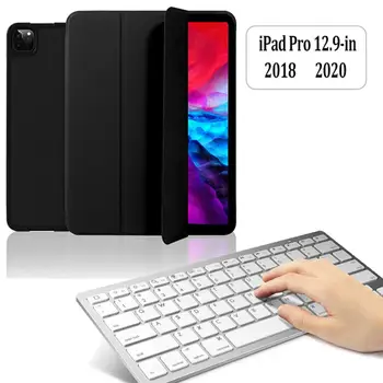 Lietā par iPad Pro 12.9 2020 Gadījumā 2018. Gadam Multi-Reizes PU Ādas Smart Cover Case for iPad Pro 4th Gen 12 9 Būtiska Capa ar Tastatūru