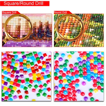 5D Pilnu Kvadrātveida Dimanta Izšuvumi Pagalmā Krāsot Ar Dimantu, Dimanta Mozaīkas Cross Stitch Dekorācijas Mājās Apdare