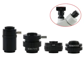 Mikroskopa Kameru, Adapteri SZMCTV 1/2 1/3 0.5 X 1X C-mount Adapteri Objektīvu, Lai Vienlaicīgi Fokusa Trinokulara Stereo Mikroskopu