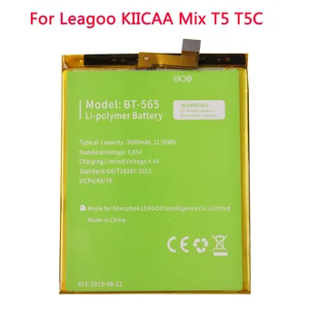 Augstas Kvalitātes Sākotnējā BT-565 BT-566 3000mAh Akumulatoru Leagoo KIICAA Samaisa T5 T5C BT565 BT566 Mobile Smart Tālrunis Daļas, Batterie