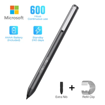 Palmu Noraidījumu Pildspalva Microsoft Surface,4096 Spiediena Jūtīgums Virsmas Stylus Atbalsta 600hrs Spēlēt Laika Surface Pro 7