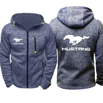 Vīriešu Hoodies Mustangs Auto Logo Drukāt sporta Krekls Pavasara Rudens Modes Vīrieši pelēkā vārna augstas kvalitātes kokvilnas Vīriešu sporta Krekls jaka
