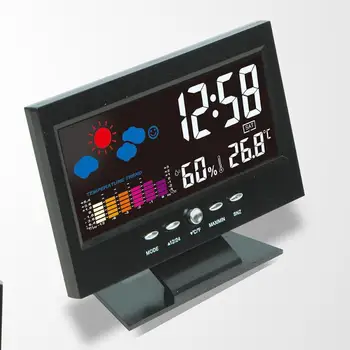 Digitālā Krāsains LCD Kalendāra Digitālo Termometru, Higrometru, Stacijas Modinātājs Vioce aktivizēts Apgaismojums Temperatūras Testeris