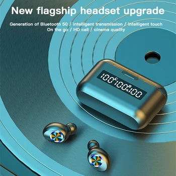 Jaunu F9 Uzlabot TWS Fone Bluetooth Bezvadu Austiņas Touch Kontroli 2000mAh 8D Stereo Earbuds LED Power Austiņas ar Displeju Ūdensizturīgs