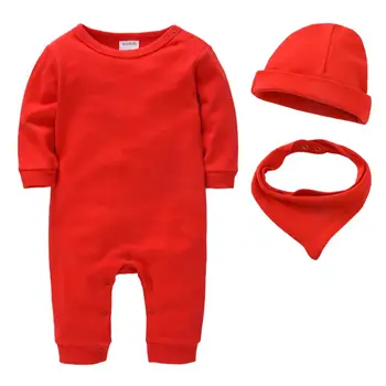 2020. gadam Jaundzimušo Bērnu Kombinezonus Priekšautiņi Cepures Jumpsuit ar garām Piedurknēm Kokvilnas Pidžamas 0-18M Zīdaiņu Zēnu Onesies Viens Gabals Toddler Meitene