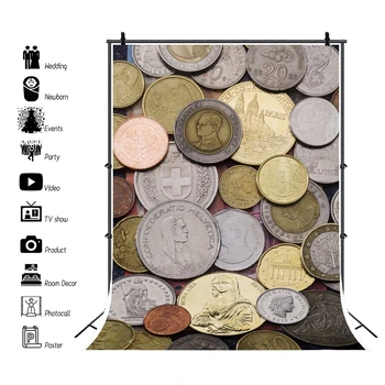 Laeacco Monētas Dažādu Valstu Fona Bērnu Mācīšanās Modelis Foto Foni Photocall Fotogrāfija Backdrops