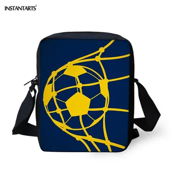 INSTANTARTS 3D Futbola Vārtos Bumbu Drukāt Crossbody Somas Zēniem Ikdienas Skolu Audzēkņu Bookbag Mazo Messenger Bag Somas Mochila