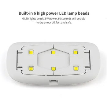 ROSALIND 6W SUNmini2 UV Nagu lampu LED Nagu Žāvētājs Pārnēsājamu USB Kabeli Konservēšanas Gēla Nagu laka Portatīvie Peles Forma Nagu Mākslas Rīki