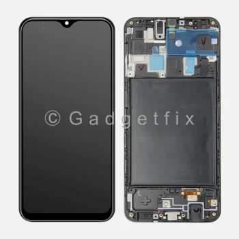 Samsung A20-2019/A205 Black Montāža+rāmis Mobilo Telefonu Aksesuāri Mobilo Ekrānu Mobilo Telefonu LCD Ekrāni Montāža