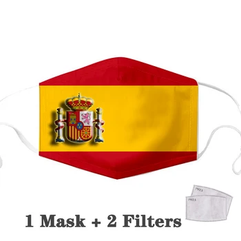 Filtra Maskas, Oglekļa Kokvilnas Pm2.5 Maska spānijas Karogu, 3D Drukāšanas Ielikt Anti-putekļu Atkārtoti lietojamā Maska, kas paceļas No Pelniem, Spānija Maskas