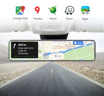Android 4G 12 Collu Auto Atpakaļskata Spogulī, Straumēt Dash Cam Dual 1080P Kamera Auto Dvr ADAS Super Nakts GPS Navigācijas Sekretārs
