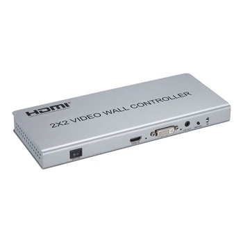 HDMI Video Sienas Procesors, 1080P Video Sienas Kontrolieris 2x2 HDMI/DVI ieejas atbalsta 7 līmēšana režīmi 1x1 1x2 1x4 2x2 2x1 3x1 4x1