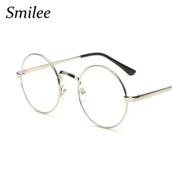 Caurspīdīgs Apaļas Brilles Sievietēm, Optisko Briļļu Rāmis Brilles Retro Tuvredzība Nerd Apli Brilles Vīriešiem Metāla Brilles Rāmis