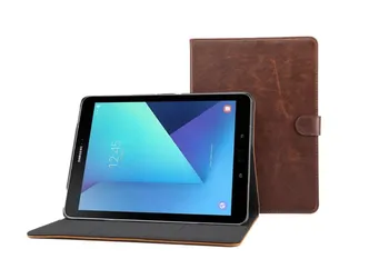 Luksusa PU Leather Case For Samsung Galaxy Tab S3 9.7 2016 T820 T825 Lietu Vāku Būtiska Modes Tablete Flip Stends Apvalks gadījumā